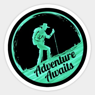 Adventure Awaits Dad Camping and Hiking Sticker